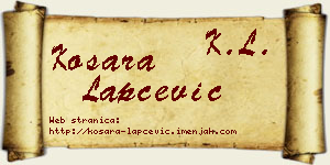 Kosara Lapčević vizit kartica